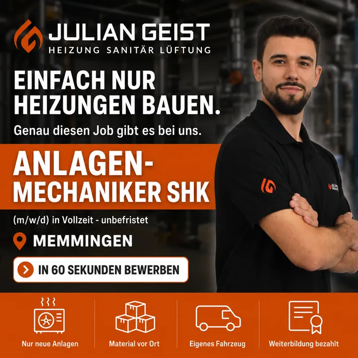 Bildanzeige für Anlagenmechaniker SHK bei Julian Geist: „Einfach nur Heizungen bauen.“