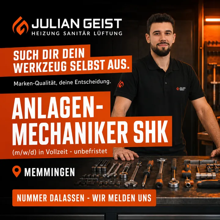 Bildanzeige für Anlagenmechaniker SHK bei Julian Geist: „Such dir dein Werkzeug selbst aus.“
