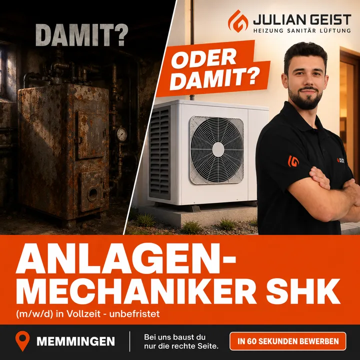 Bildanzeige für Anlagenmechaniker SHK bei Julian Geist: „Damit? Oder damit?“