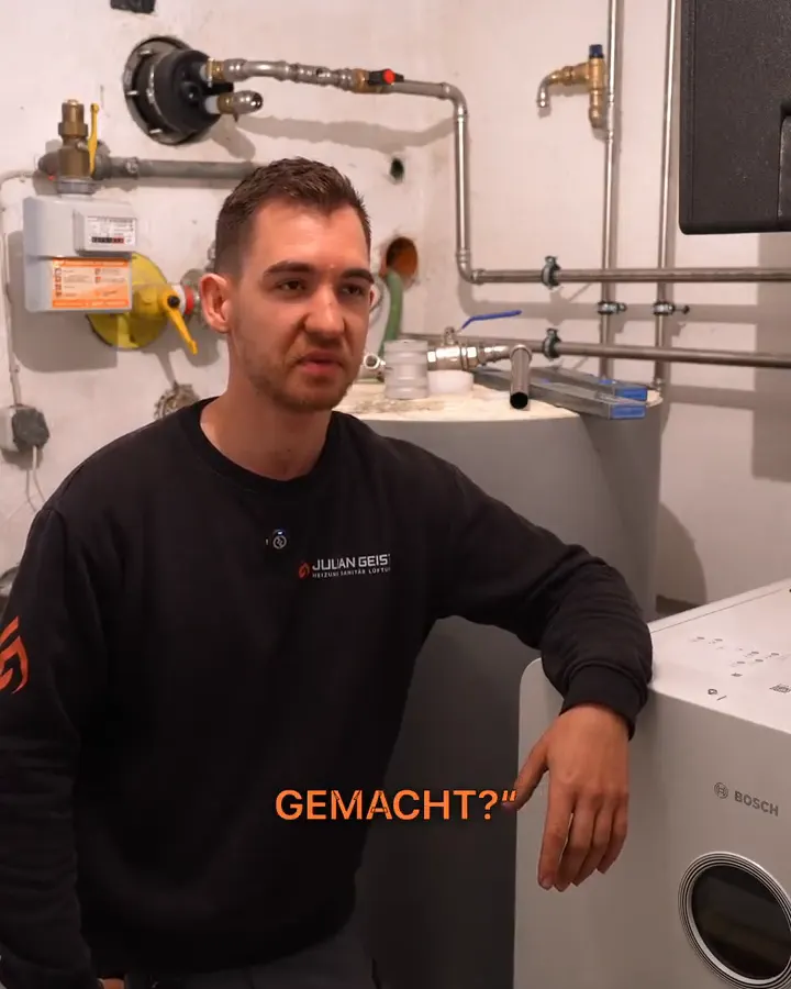 Standbild vom Drehtag der Julian Geist Heizung Sanitär GmbH, Untertitel „GEMACHT?“