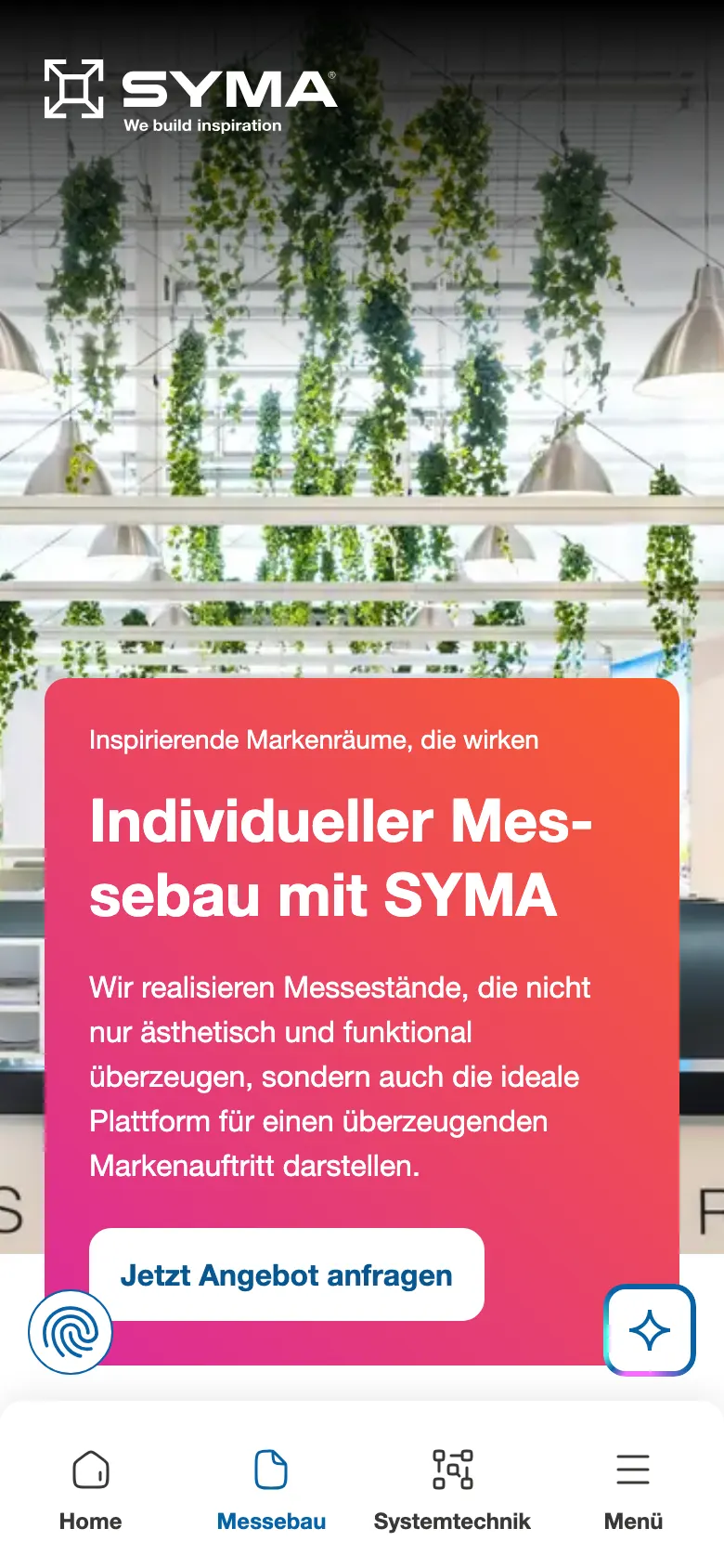 Dieselbe Seite auf dem Handy